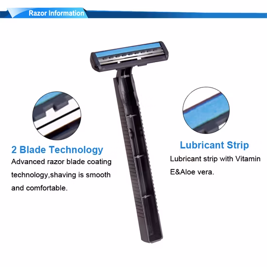 Stainless Steel Men Shaving Razor Twin Blade Disposable Razor with Lubericating Strips
